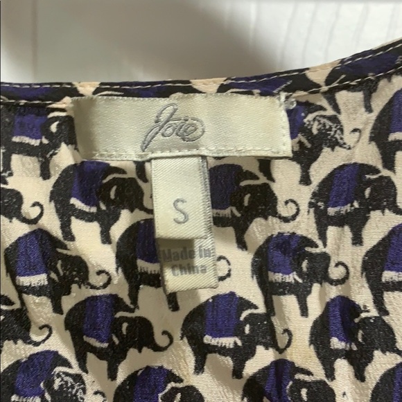 Joie Elephant Print Silk Pocket Tank Top S - Picture 2 of 4